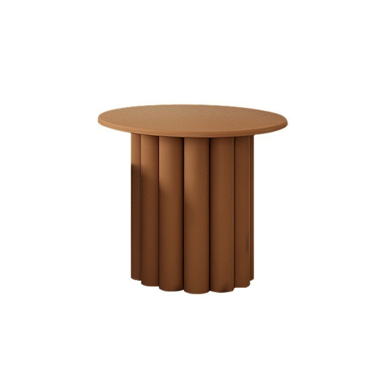 Solid Wood Coffee Table  Minimalist Coffee Table with Round Top for Living Room