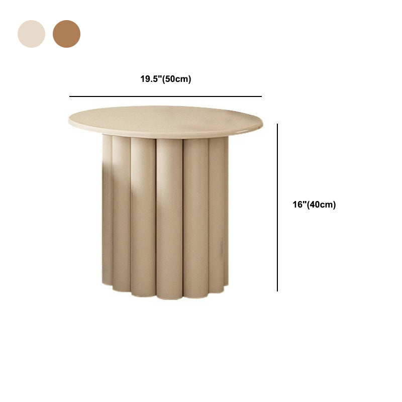 Solid Wood Coffee Table  Minimalist Coffee Table with Round Top for Living Room