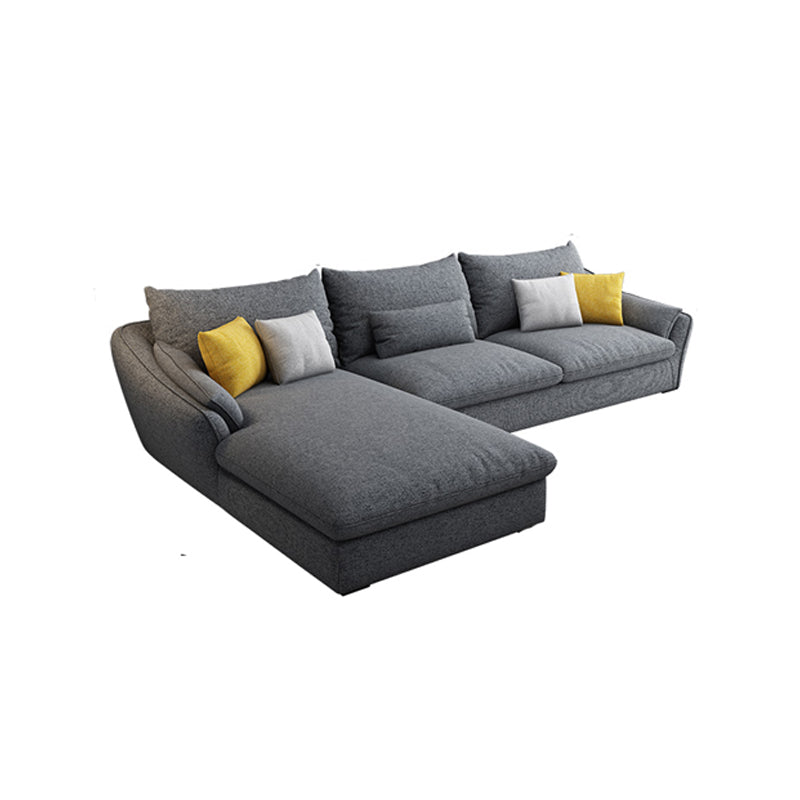 30.7 " H Grey Cotton Blend Flared Arm Sofa & Chaise for Living Room