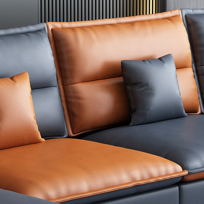 36.61 " H Faux Leather Pillow Top Arm Sofa & Chaise for Living Room