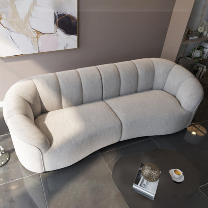 29.52" High Tuxedo Arm Sofa Gray Modern 3/4-seater Fabric Sofa