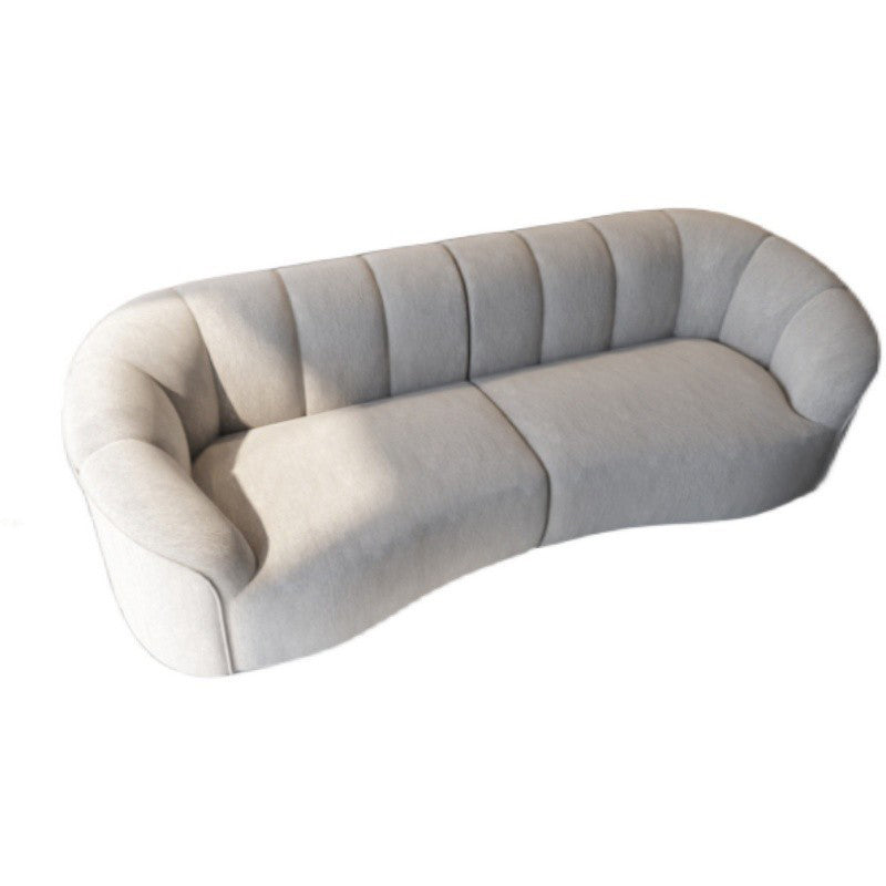 29.52" High Tuxedo Arm Sofa Gray Modern 3/4-seater Fabric Sofa