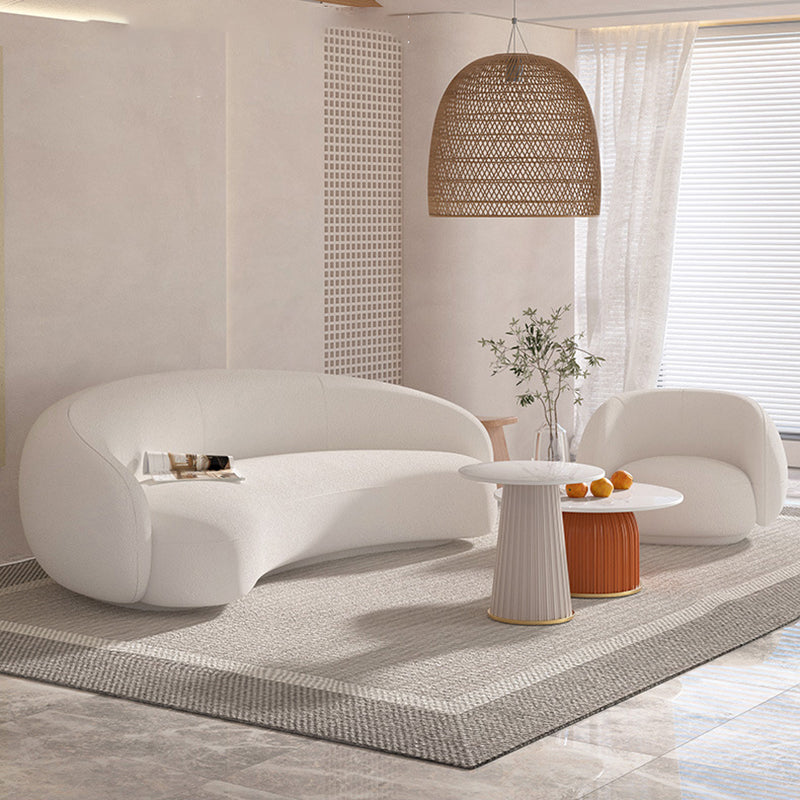 Contemporary Sloped Arm Curved Sofa Tight Back Seating for Living Room