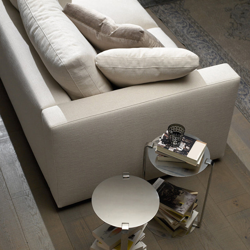 Contemporary Cushions Standard Sofa Fabric Tuxedo Arm Sofa with Pillows