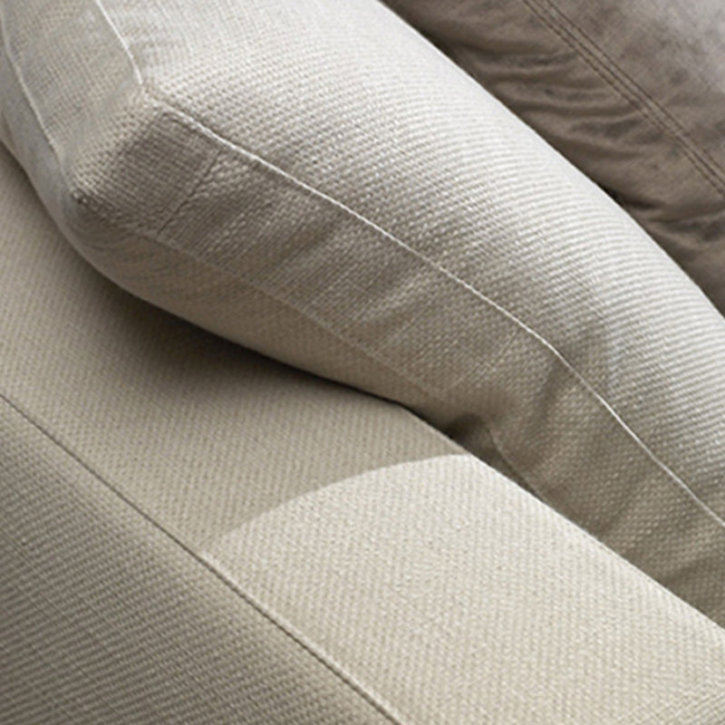 Contemporary Cushions Standard Sofa Fabric Tuxedo Arm Sofa with Pillows