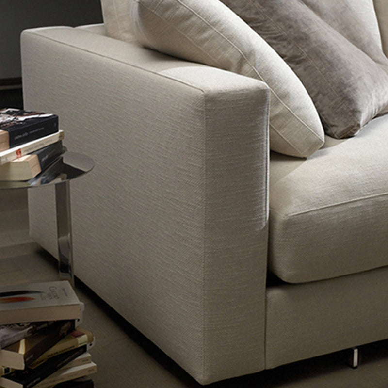 Contemporary Cushions Standard Sofa Fabric Tuxedo Arm Sofa with Pillows