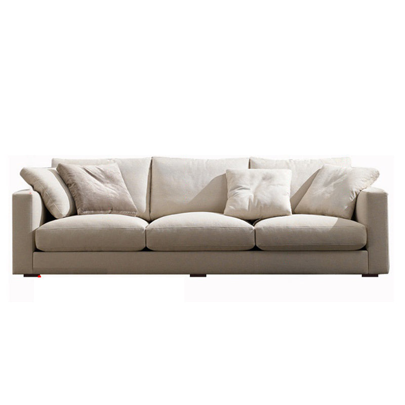 Contemporary Cushions Standard Sofa Fabric Tuxedo Arm Sofa with Pillows
