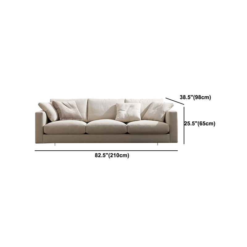 Contemporary Cushions Standard Sofa Fabric Tuxedo Arm Sofa with Pillows
