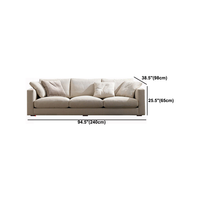 Contemporary Cushions Standard Sofa Fabric Tuxedo Arm Sofa with Pillows