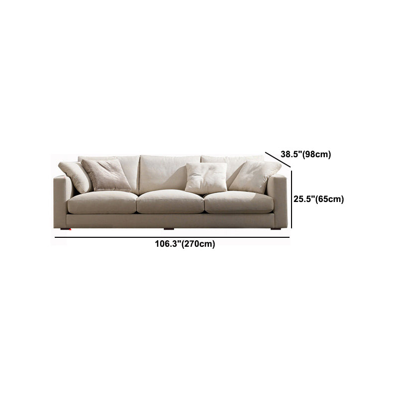 Contemporary Cushions Standard Sofa Fabric Tuxedo Arm Sofa with Pillows