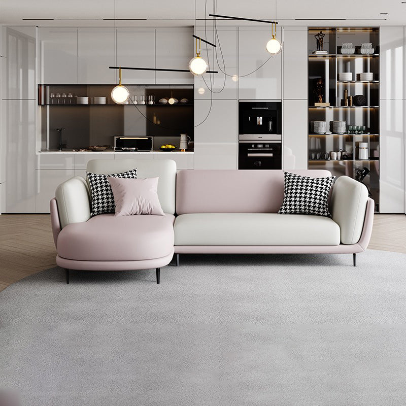 37.8 " H Faux Leather Flared Arm Sofa & Chaise for Living Room