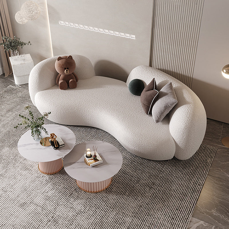 Contemporary Tight Back Sofa Tuxedo Arm Curved Sofa for Living Room