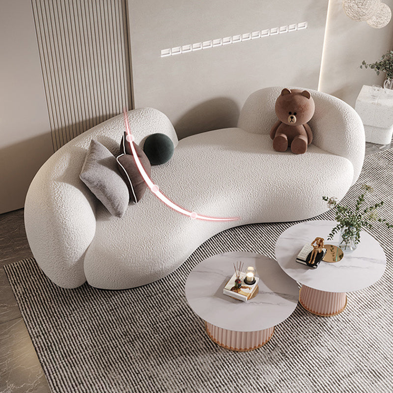 Contemporary Tight Back Sofa Tuxedo Arm Curved Sofa for Living Room