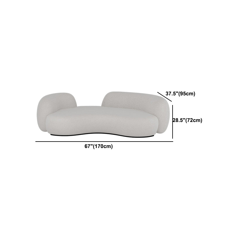 Contemporary Tight Back Sofa Tuxedo Arm Curved Sofa for Living Room
