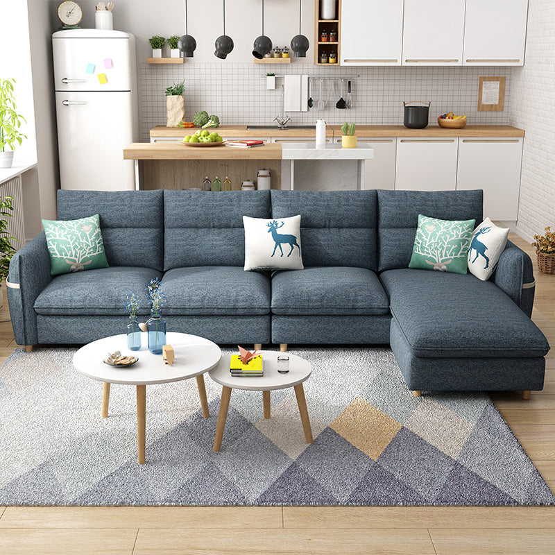 Modern 35.43 " H Square Arm Sofa & Chaise with Storage for Living Room