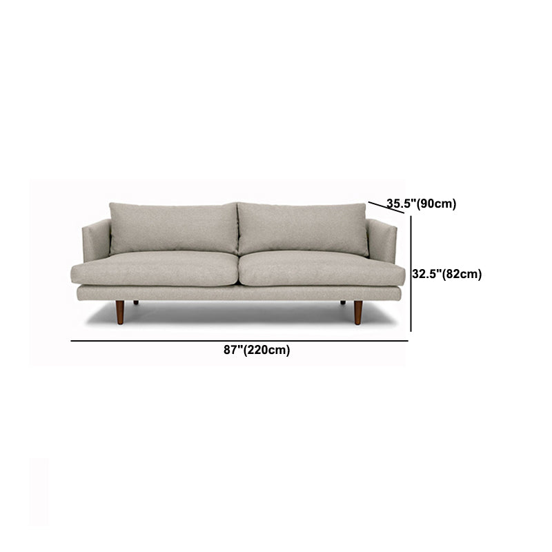 Contemporary Tuxedo Arm Sofa Fabric Standard Sofa with Pillows