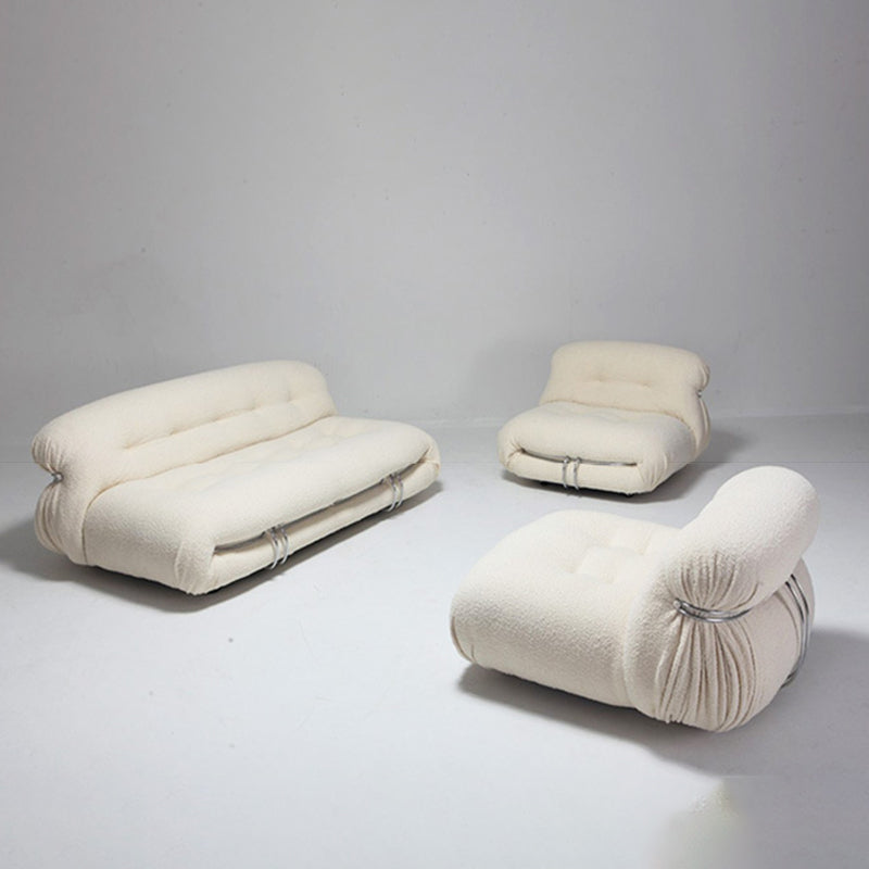 Contemporary Armless Settee Tight Back Standard Sofa for Living Room
