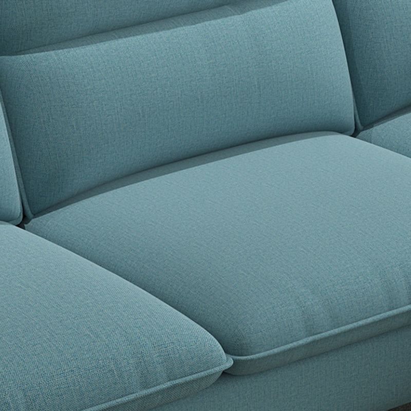 Scandinavian 30.7 " H Linen Square Arm Sofa & Chaise for Apartment