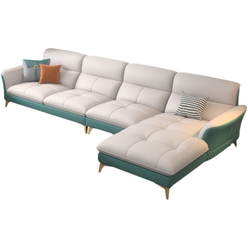 34.64 " H Genuine Leather Flared Arm Sofa & Chaise for Living Room