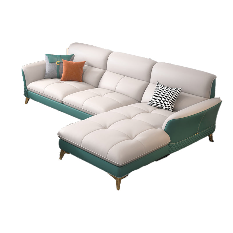 34.64 " H Genuine Leather Flared Arm Sofa & Chaise for Living Room