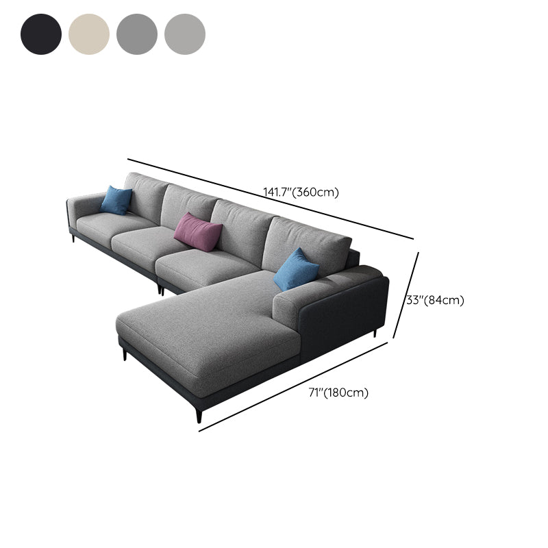33.07 " H Cotton Blend Square Arm Sofa & Chaise for Living Room