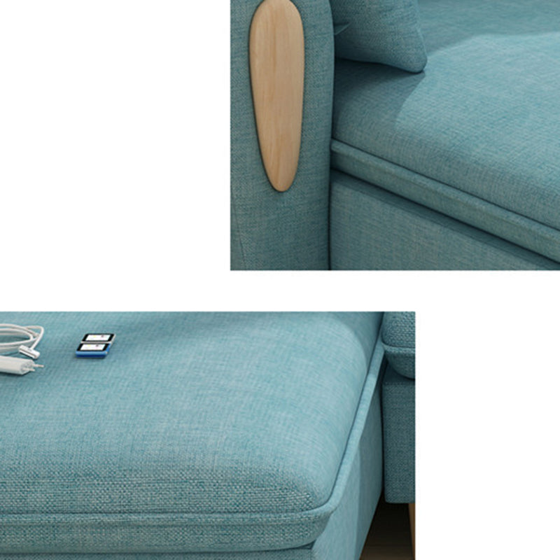 34.64 " H Cotton Blend Square Arm Sofa & Chaise for Living Room