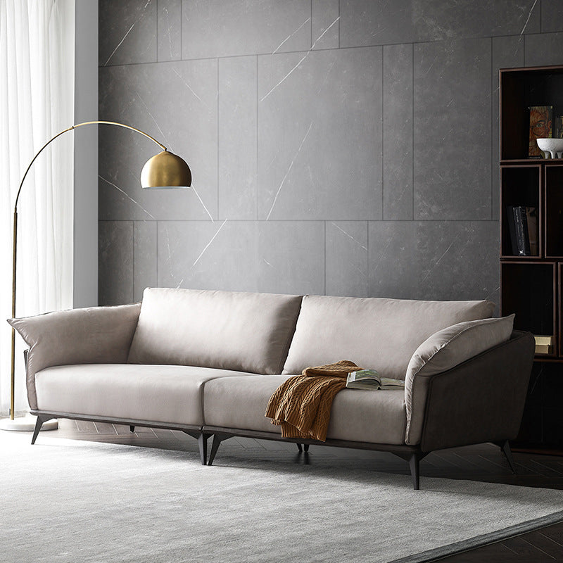 Brown 3/4-seater Loose Back Sofa Contemporary Tuxedo Arm Sofa