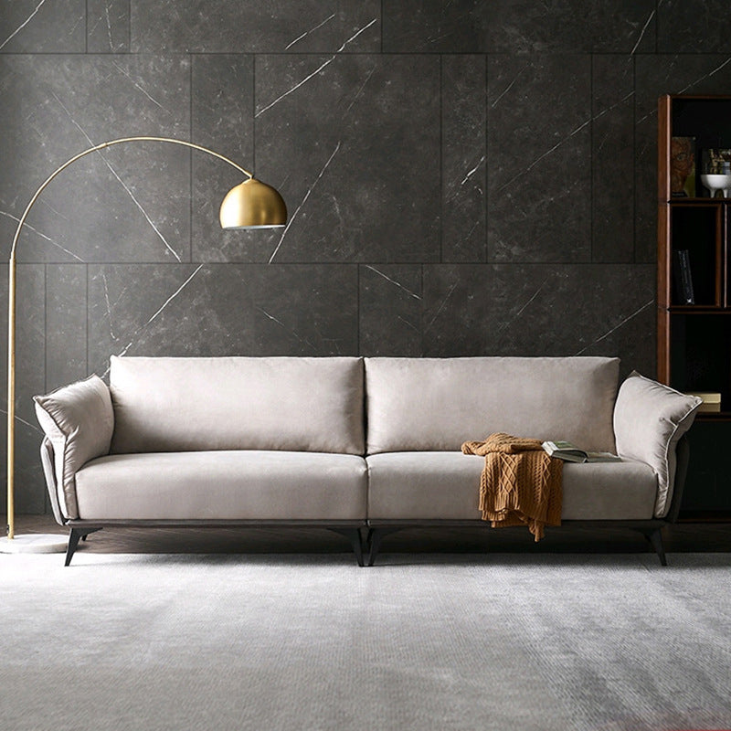 Brown 3/4-seater Loose Back Sofa Contemporary Tuxedo Arm Sofa