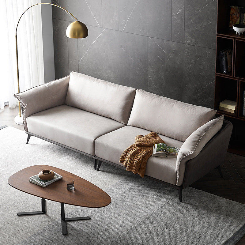 Brown 3/4-seater Loose Back Sofa Contemporary Tuxedo Arm Sofa