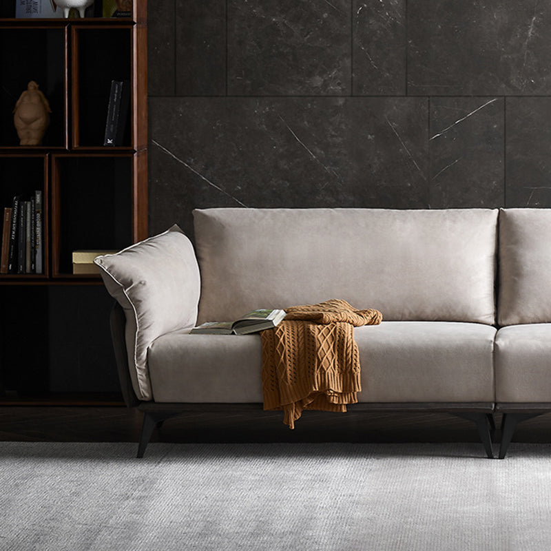 Brown 3/4-seater Loose Back Sofa Contemporary Tuxedo Arm Sofa