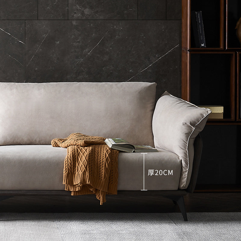 Brown 3/4-seater Loose Back Sofa Contemporary Tuxedo Arm Sofa