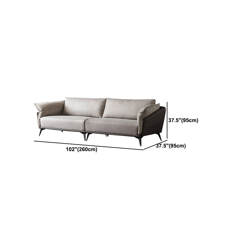 Brown 3/4-seater Loose Back Sofa Contemporary Tuxedo Arm Sofa