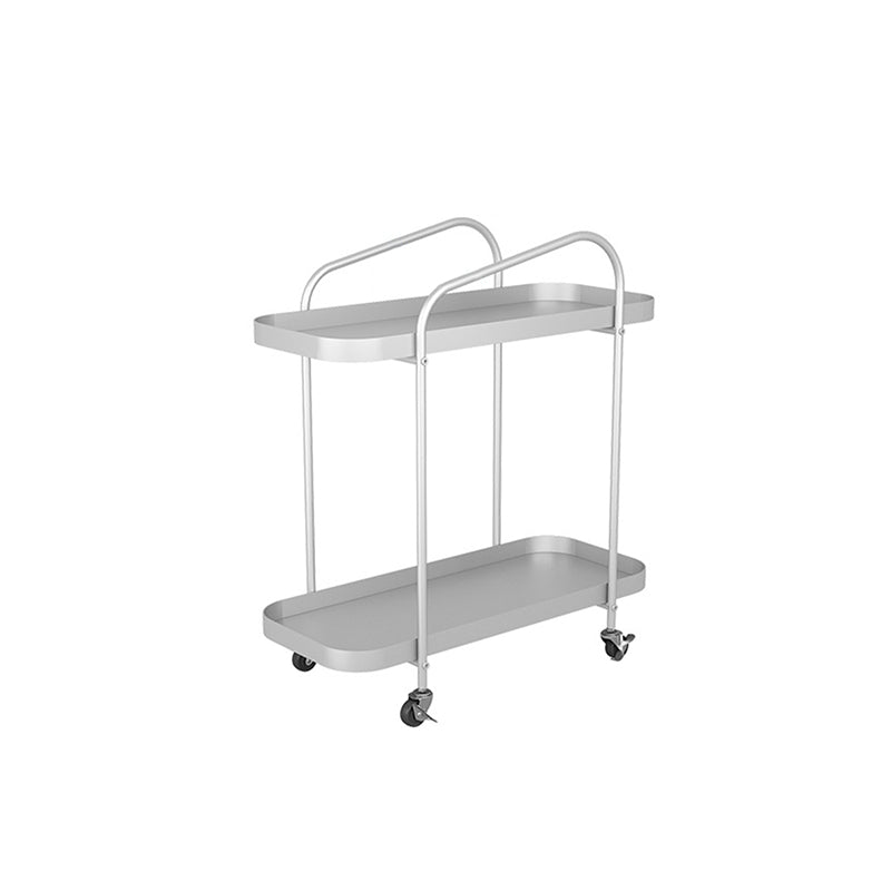 25.2" Tall Metal Side Table Shelf Included End Table with Casters