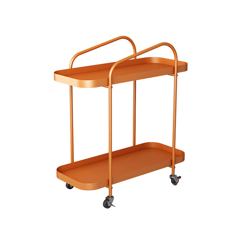 25.2" Tall Metal Side Table Shelf Included End Table with Casters