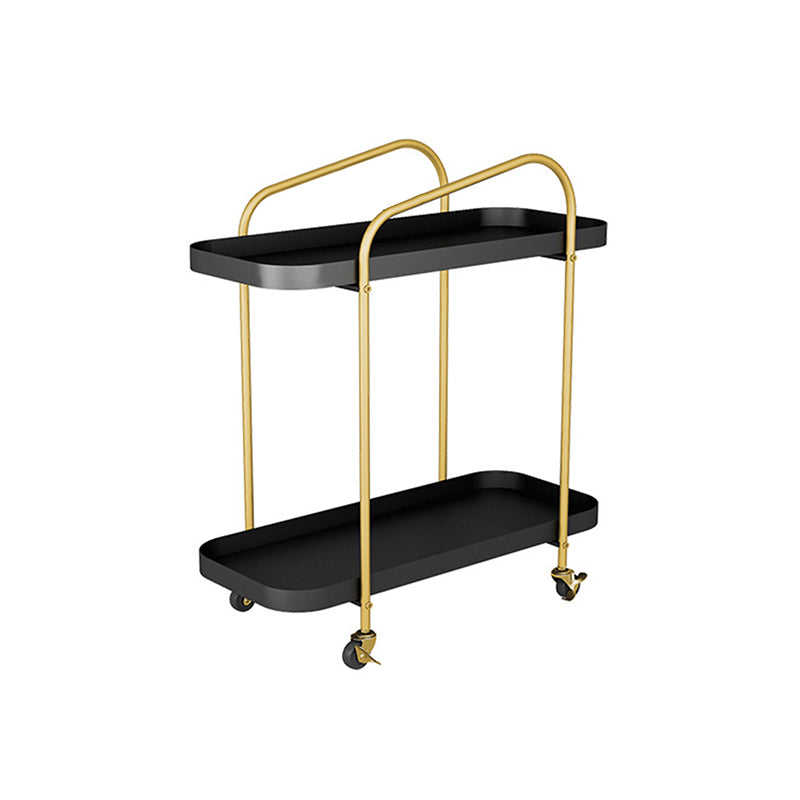 25.2" Tall Metal Side Table Shelf Included End Table with Casters