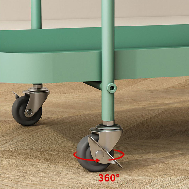 25.2" Tall Metal Side Table Shelf Included End Table with Casters