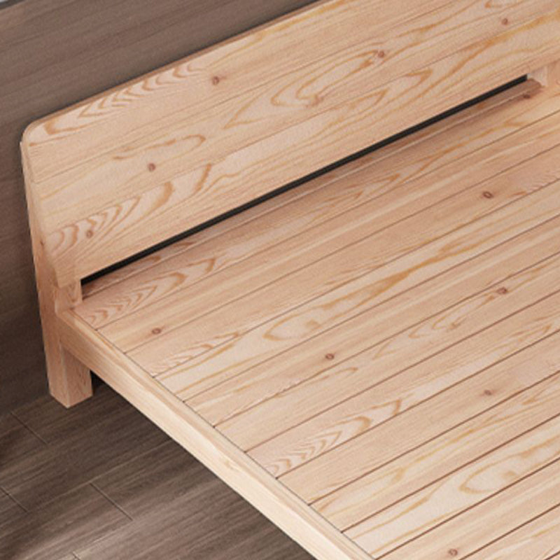 Scandinavian Rectangular Bed Headboard Wood Bed with Custom Legs