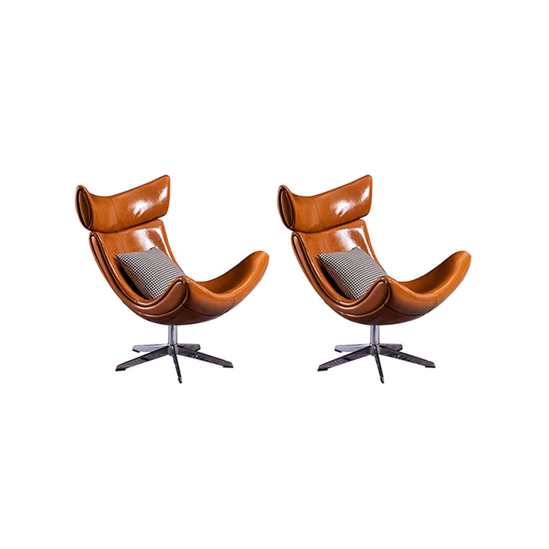 Swivel Armless Chair Faux Leather Chair with 4-Star Leg, 30.70" Wide