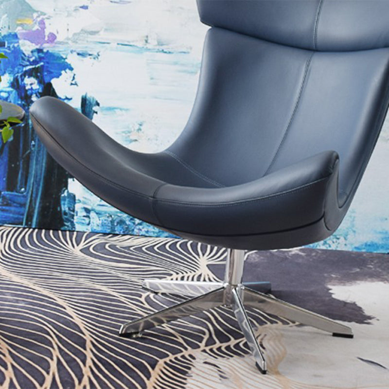 Swivel Armless Chair Faux Leather Chair with 4-Star Leg, 30.70" Wide