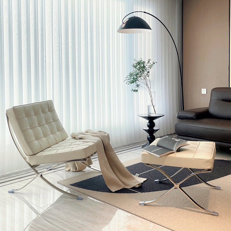 31.49" Wide Armless Chair Faux Leather Chair with Tufted Back