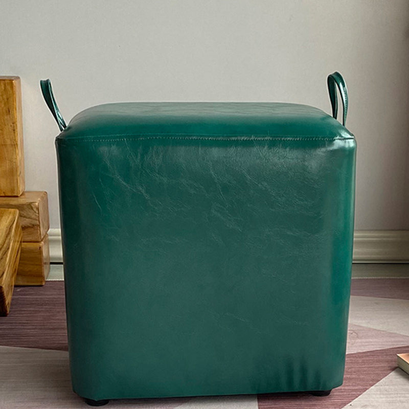 Modern PU Leather Poof Plain Rectangle Water Resistant Ottoman Chair