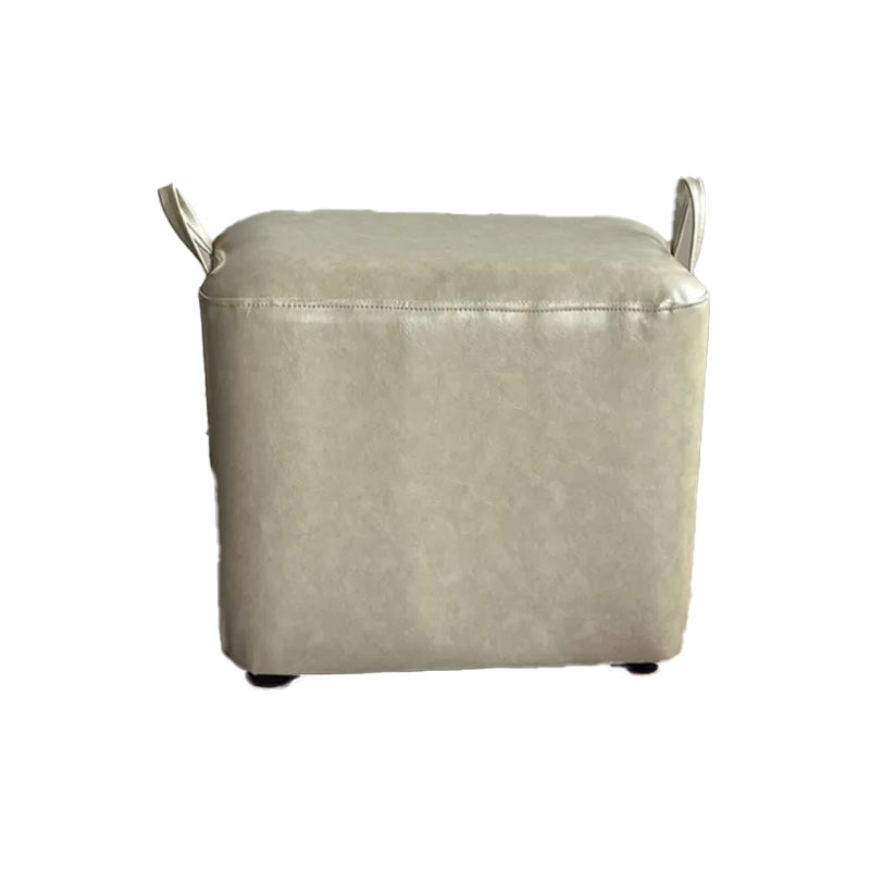 Modern PU Leather Poof Plain Rectangle Water Resistant Ottoman Chair