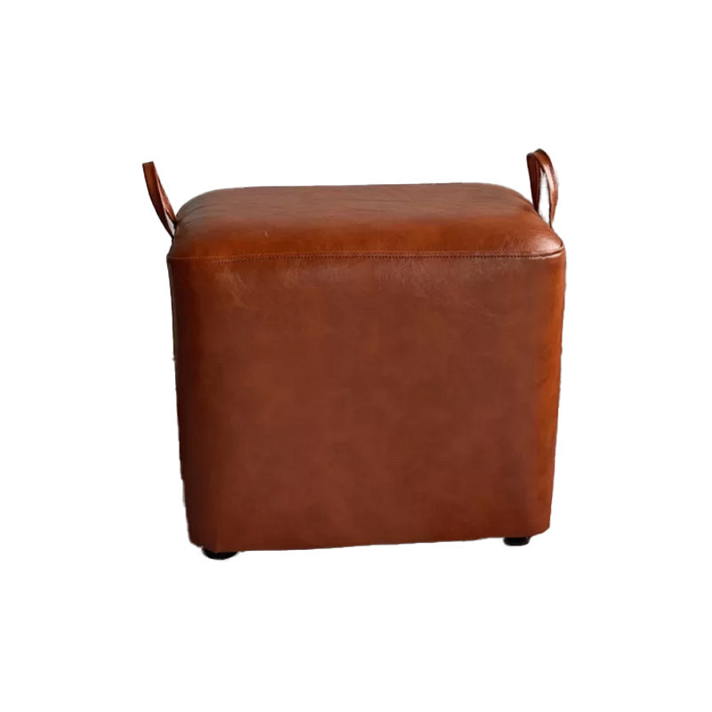Modern PU Leather Poof Plain Rectangle Water Resistant Ottoman Chair