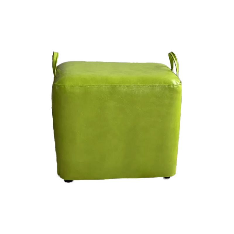 Modern PU Leather Poof Plain Rectangle Water Resistant Ottoman Chair