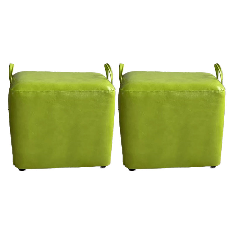 Modern PU Leather Poof Plain Rectangle Water Resistant Ottoman Chair