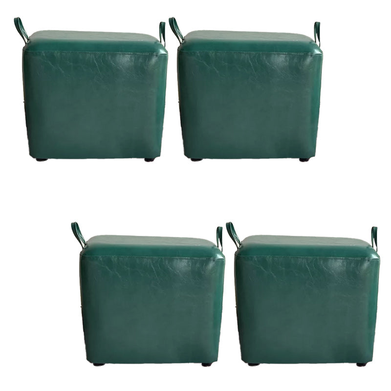 Modern PU Leather Poof Plain Rectangle Water Resistant Ottoman Chair