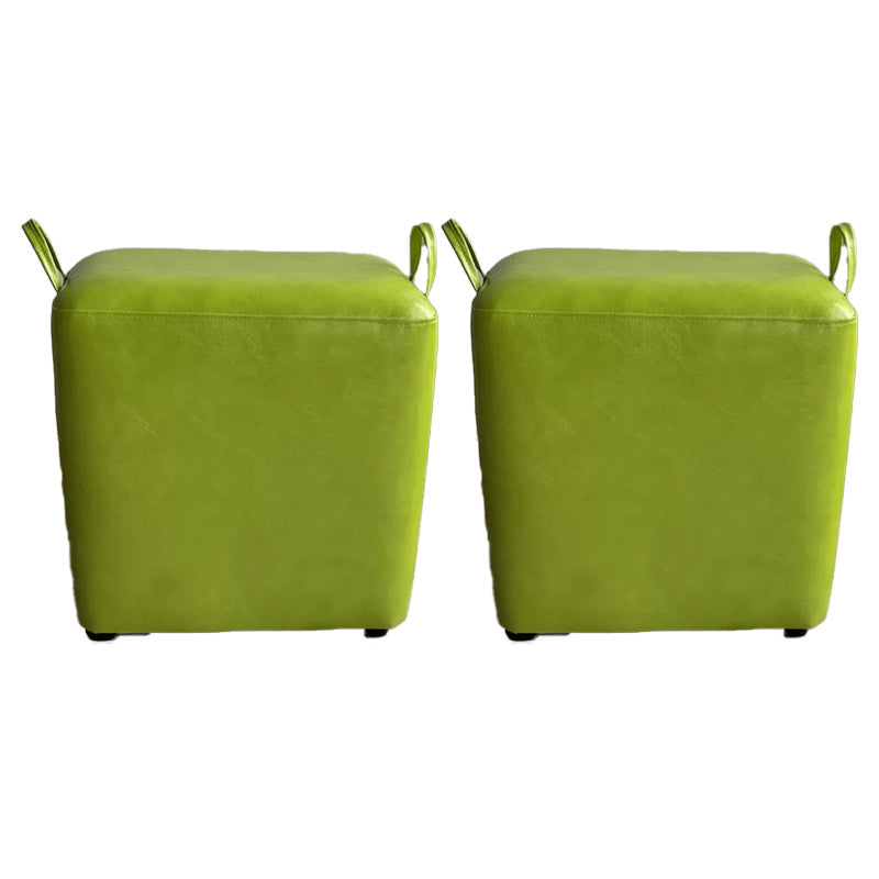 Modern PU Leather Poof Plain Rectangle Water Resistant Ottoman Chair