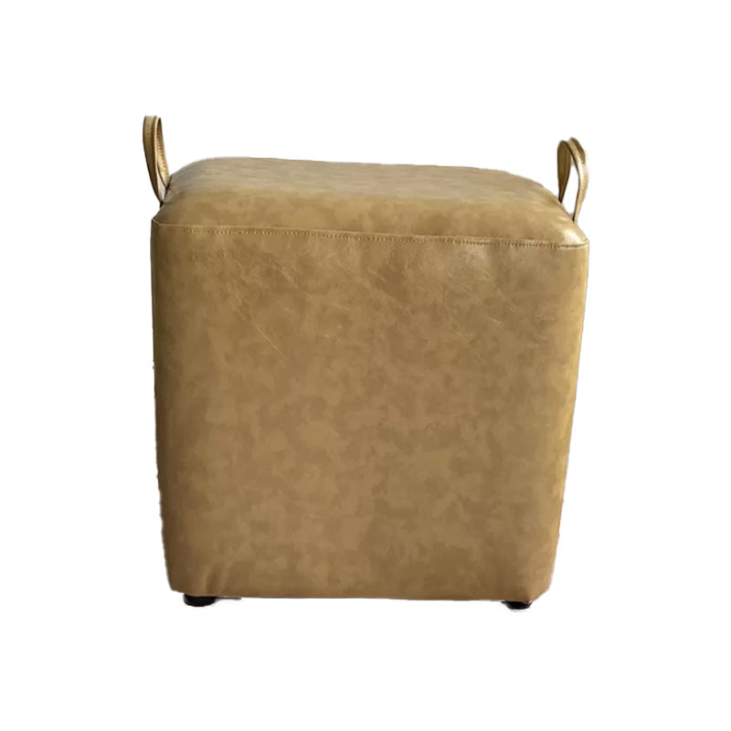 Modern PU Leather Poof Plain Rectangle Water Resistant Ottoman Chair