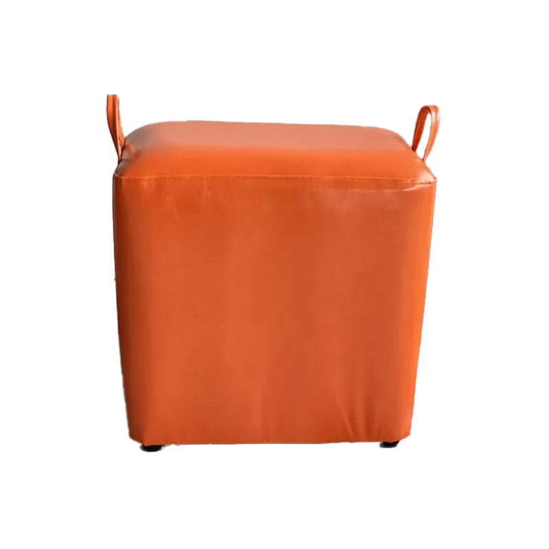 Modern PU Leather Poof Plain Rectangle Water Resistant Ottoman Chair