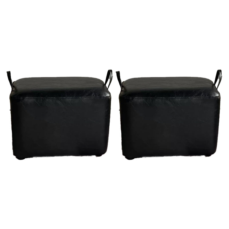 Modern PU Leather Poof Plain Rectangle Water Resistant Ottoman Chair